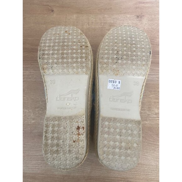 Dansko Women’s Size 39 Floral Canvas Espadrille Clogs Blue & Yellow - Picture 6 of 8